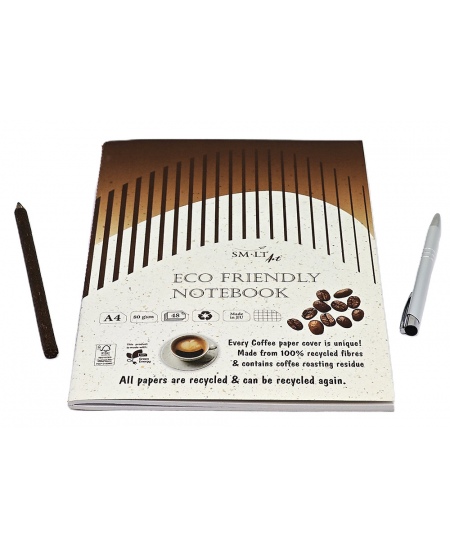 Märkmik õmmeldud SM-LT ECO Art, A4, 48 lehte, ruutudega