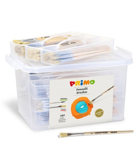 Looduslike karvade pintslikomplekt PRIMO, 12 suurust, 192 tk