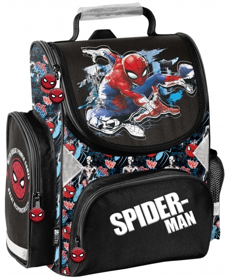 Algklasside seljakott PASO Spiderman, must