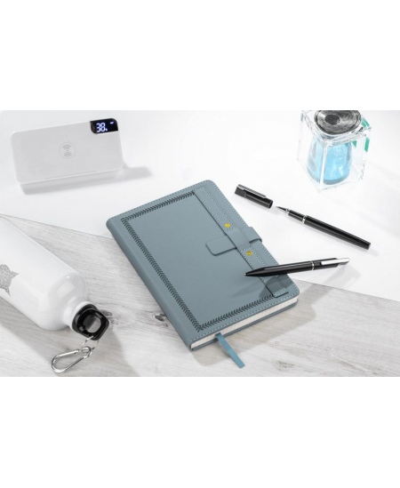 Märkmik SCRIBO, A5, ruudud, ökonahk, helesinine