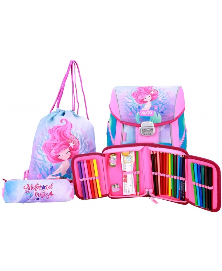 Seljakott lisadega ABC123 Mermaid, 4-osaline