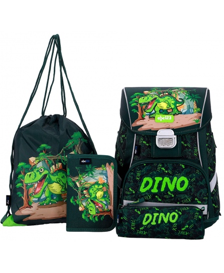 Seljakott lisadega ABC123 Dino, 4-osaline