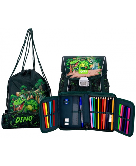 Seljakott lisadega ABC123 Dino, 4-osaline