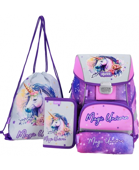 Seljakott lisadega ABC123 Unicorn, 4-osaline