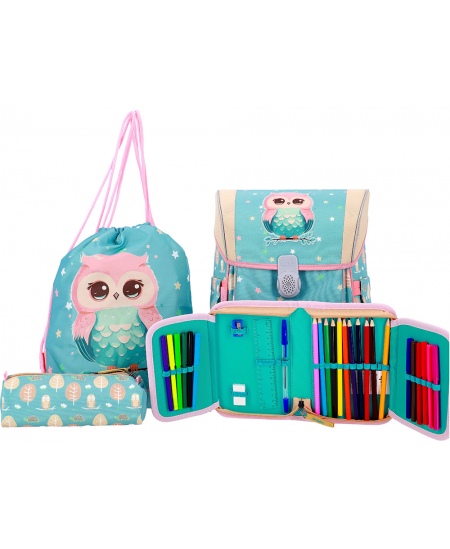 Seljakott lisadega ABC123 Owl, Flexi, 4-osaline