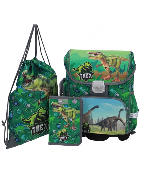 Seljakott lisadega ABC123 Dino, 3-osaline