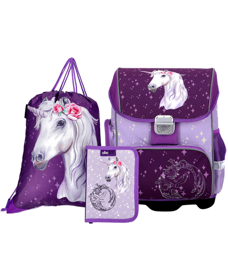 Seljakott lisadega ABC123 Unicorn, 3-osaline