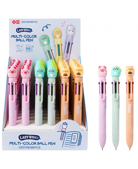 6‑värviline pastapliiats SQUISHY 2, erinevad disainid