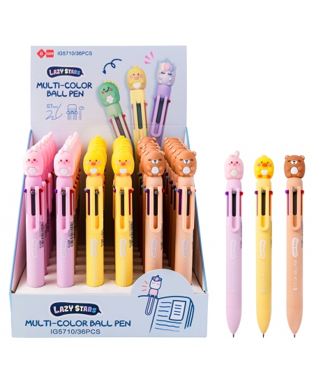 6‑värviline pastapliiats SQUISHY 3, erinevad disainid