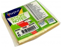 Lipnūs lapeliai FORPUS Z-SHAPE, 75x75 mm, 100 lapelių, geltoni