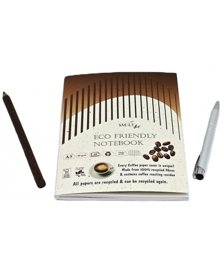 Märkmik õmmeldud SM-LT ECO Art, A5, 48 lehte, ruutudega