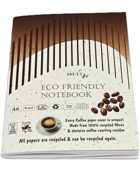 Märkmik õmmeldud SM-LT ECO Art, A6, 48 lehte, ruutudega