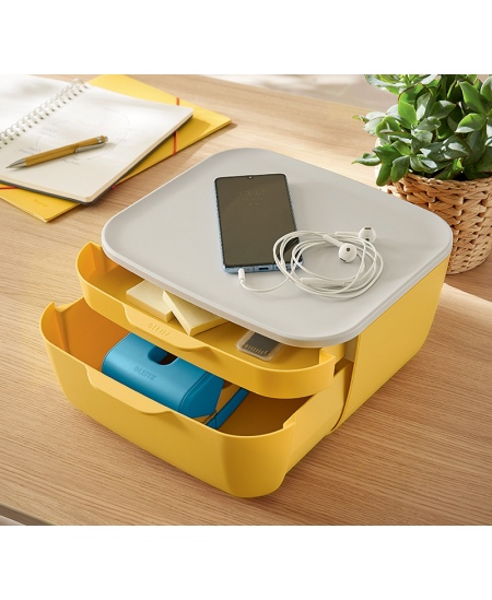 Sahtlitega hoiukarp LEITZ COSY, kollane.