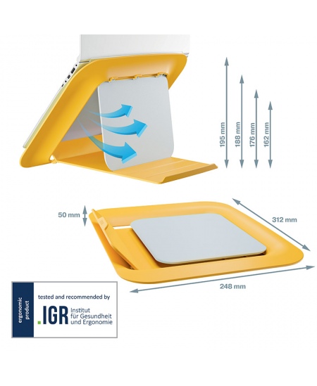 Monitori alus LEITZ COSY, kollane