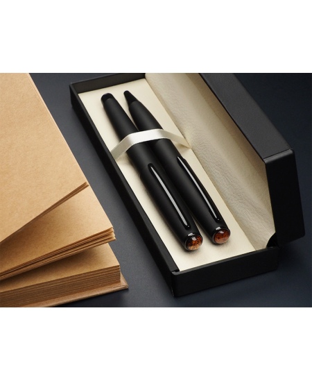 Komplekt AMBER, pastapliiats + sulepea, kinkekarbis