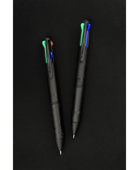 Automaatne 4-värviline pastapliiats OSAMA Urban, 1 mm, must korpus