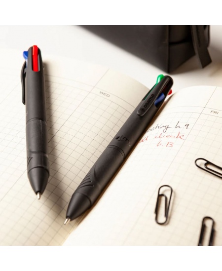 Automaatne 4-värviline pastapliiats OSAMA Urban, 1 mm, must korpus