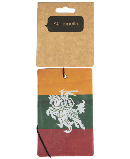 Lõhnav kartongist riputi autole ACAPPELLA Vytis valge - trikoloor