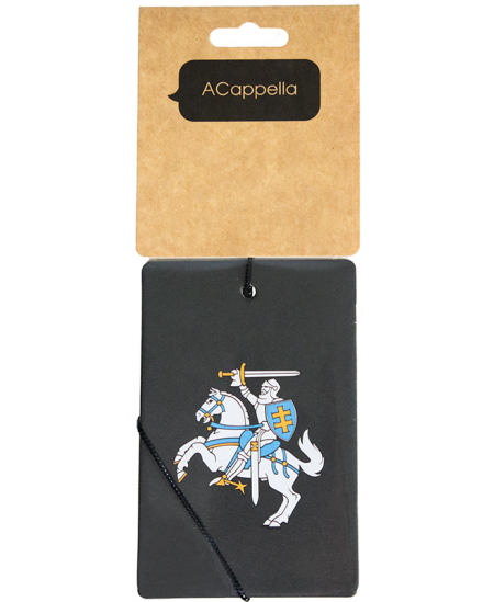 Lõhnav kartongist riputi autole ACAPPELLA Vytis valge - must taust