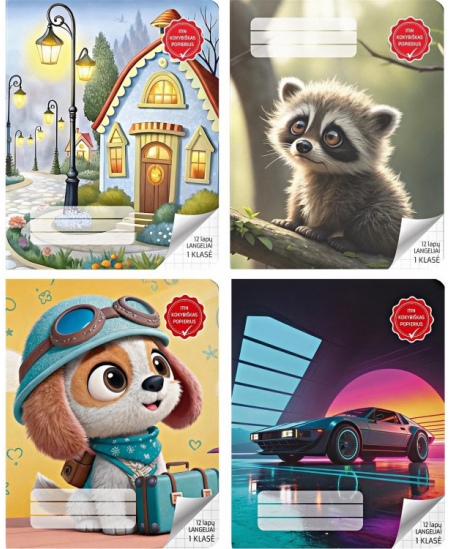 Vihik LOOMAD, ruuduline, 1. klassile, 12 lehte