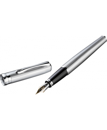 Täitesulepea DIPLOMAT Excellence A2 guilloche chrome, hõbedaste detailidega