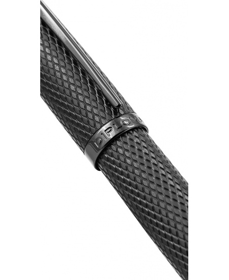 Täitesulepea DIPLOMAT Viper black guilloche F/M, mustade detailidega