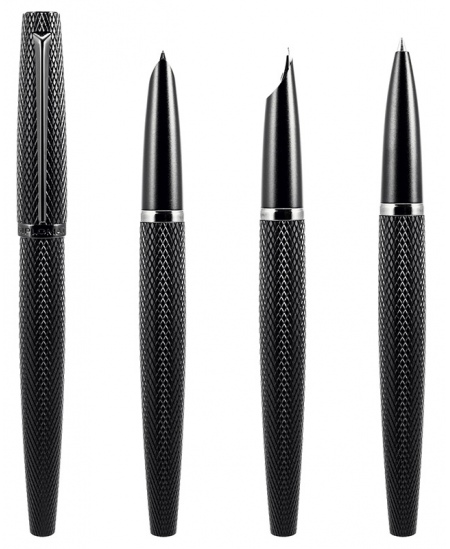 Täitesulepea DIPLOMAT Viper black guilloche F/M, mustade detailidega