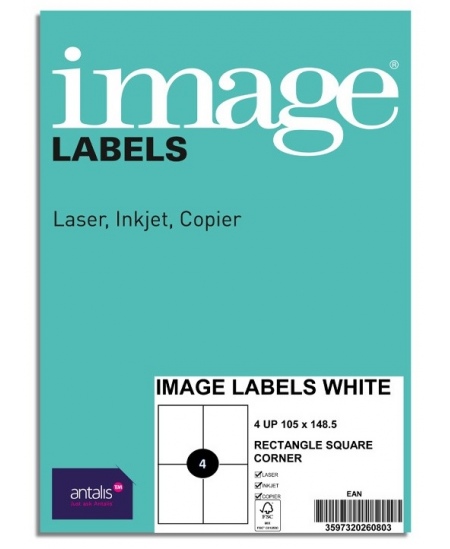 Etiketikleebised IMAGE 105x148 mm, A4, 4 kleebist lehel, 100 lehte