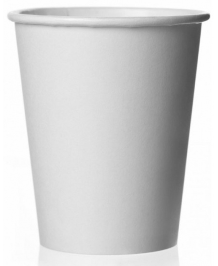 Pabertopsid kohvile, 200 ml, valged, 50 tk