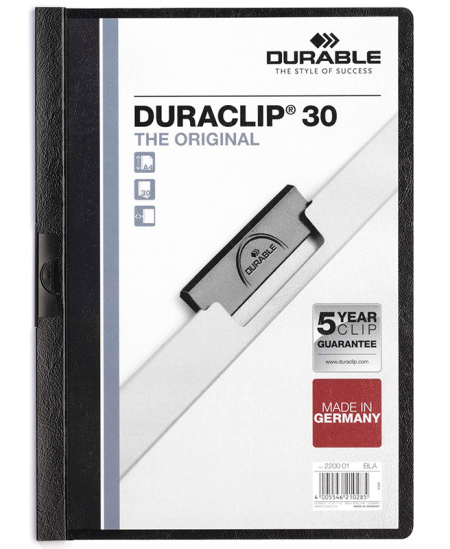 Klambriga kaust DURABLE Duraclip, A4, must.