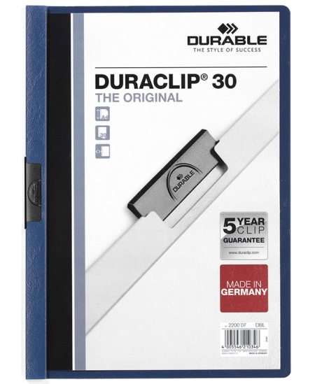 Klambriga kaust DURABLE Duraclip, A4, tumesinine.