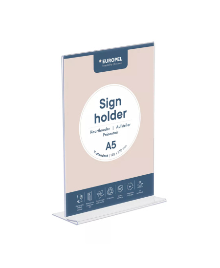 Infostatiiv EUROPEL, T-tüüp, A5, vertikaalne.