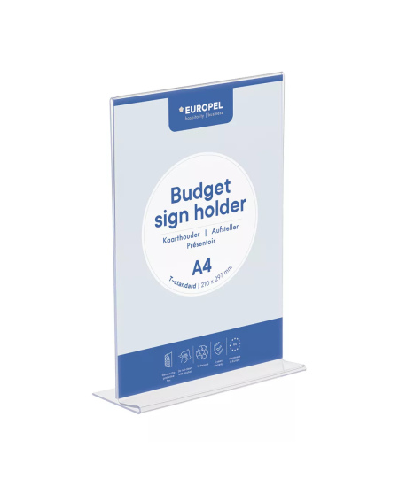 Infostatiiv EUROPEL Budget, T-tüüp, A4, vertikaalne.
