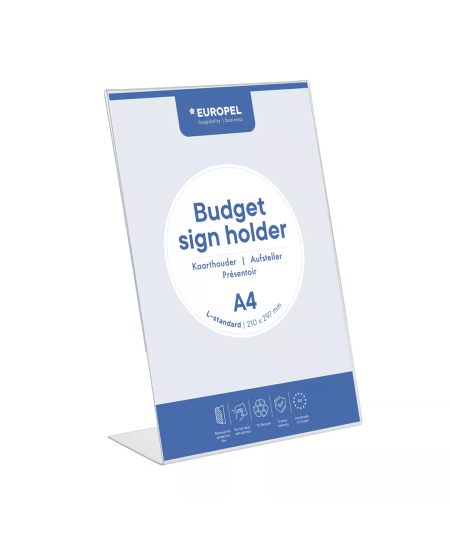Infostatiiv EUROPEL Budget, L-tüüp, A4, vertikaalne.