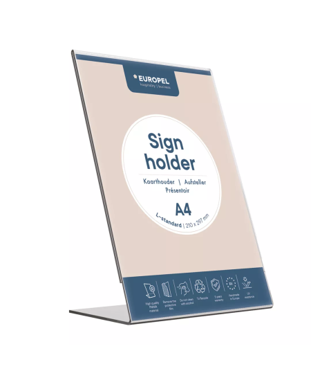 Infostatiiv EUROPEL, L-tüüp, A4, vertikaalne.