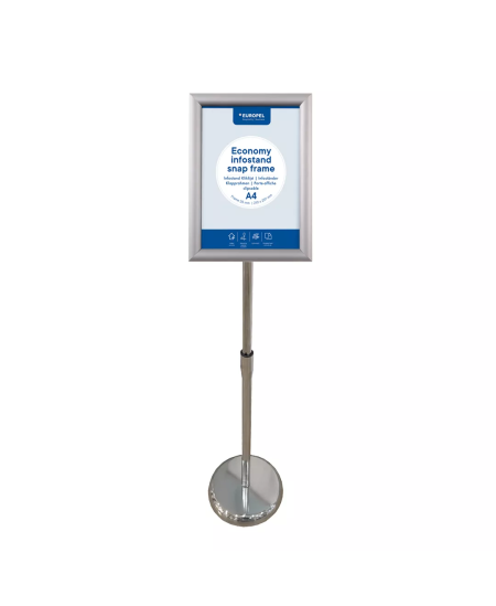Infostatiiv EUROPEL Economy, A4 formaat, hõbedane.