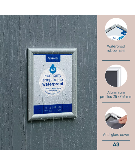 Raam EUROPEL Economy, A3 formaat, hõbedane.