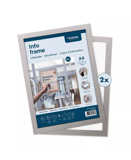 Kleepuv infokraam EUROPEL, A4, hõbedane, 2 tk.