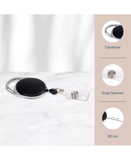 Karabiini ja paelaga rullik EUROPEL, must