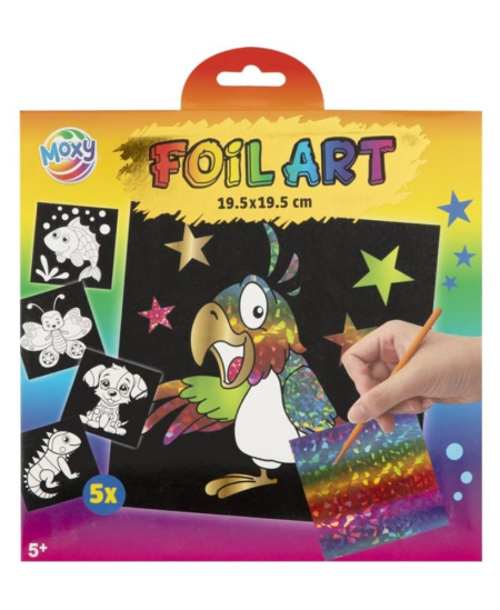 Kaunistusfooliumi komplekt MOXY Papagoi, 5 joonistust