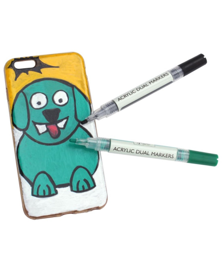 Akrüülmarkerid NASSAU, kahepoolsed, 6 värvi