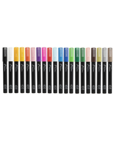 Akrüülmarkerite komplekt karbis NASSAU, 20 värvi