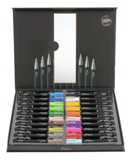 Akrüülmarkerite komplekt karbis NASSAU, 20 värvi