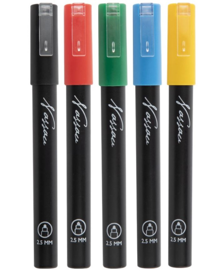 Akrüülmarkerid NASSAU, 5 värvi