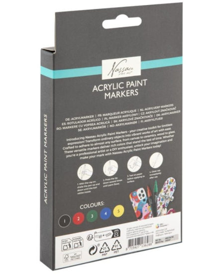 Akrüülmarkerid NASSAU, 5 värvi