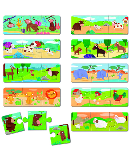 Montessori mäng-loogikapusle LUDATTICA Loomapered (3+)