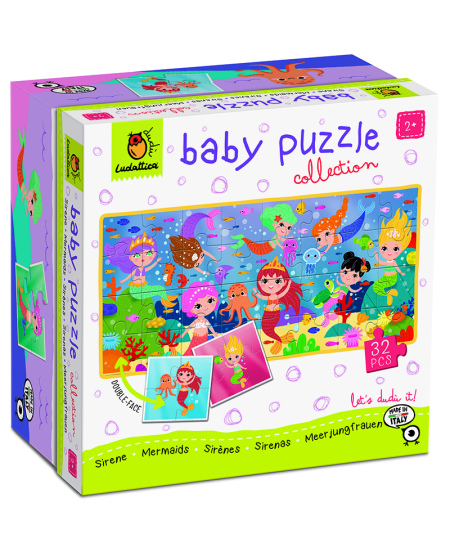 Kahepoolne pusle väikelastele LUDATTICA Merineitsid, 32 osa