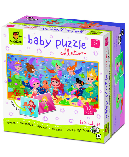 Kahepoolne pusle väikelastele LUDATTICA Merineitsid, 32 osa