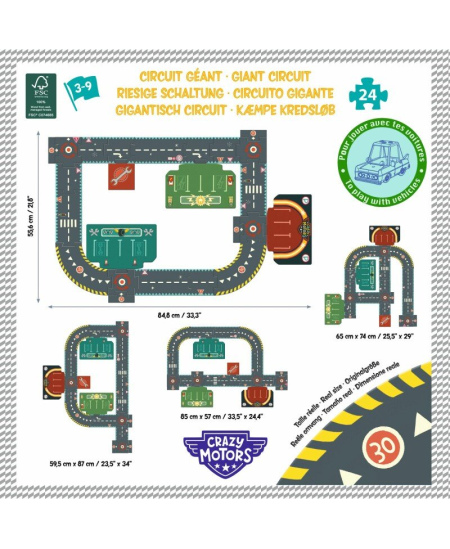 Hiigelpusle-tänavaring DJECO Hullud autod