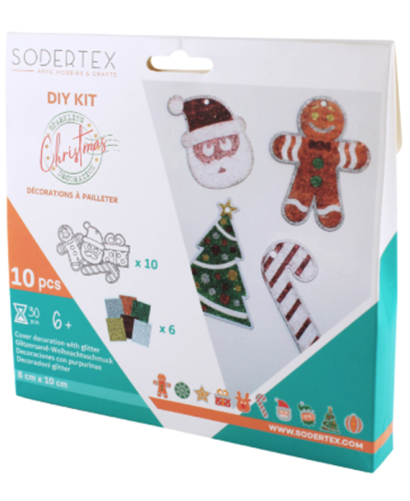 Sädelusega kaunistamise komplekt LOOLIPO Jõulukaunistused, 10 tk.